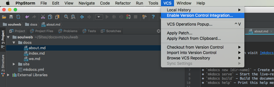 Enable version control integrations