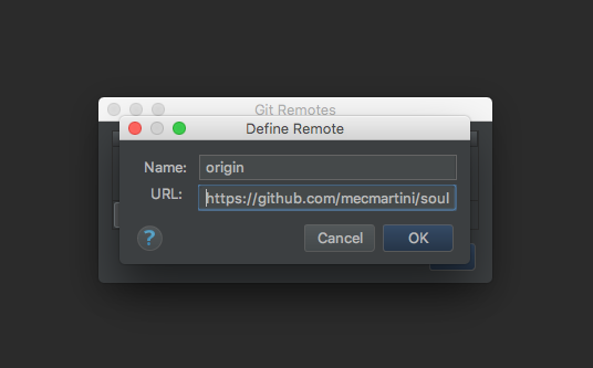 Set git remote origin