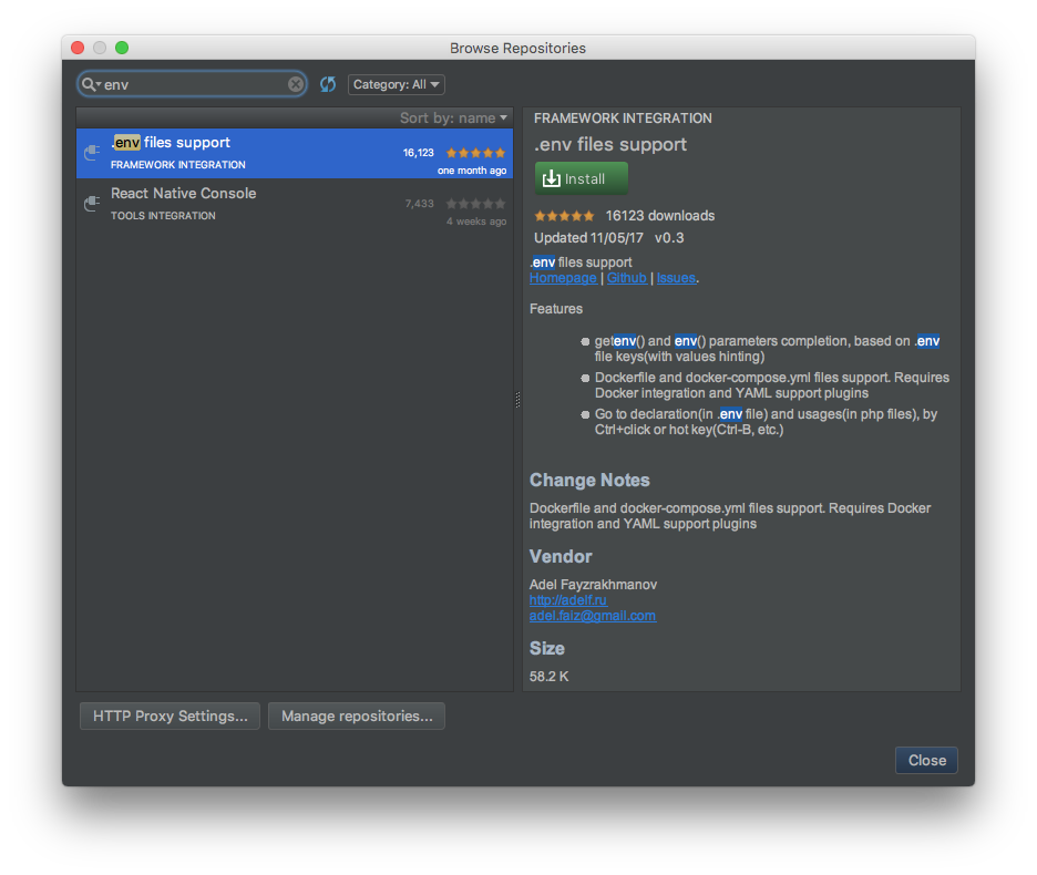 PhpStorm Plugin Browse Repositories