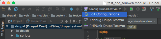 PhpStorm debug edit configuration